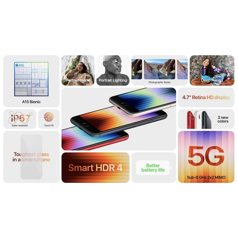 Refone iPhone SE 3 2022 64GB Midnight Black Reacondicionado